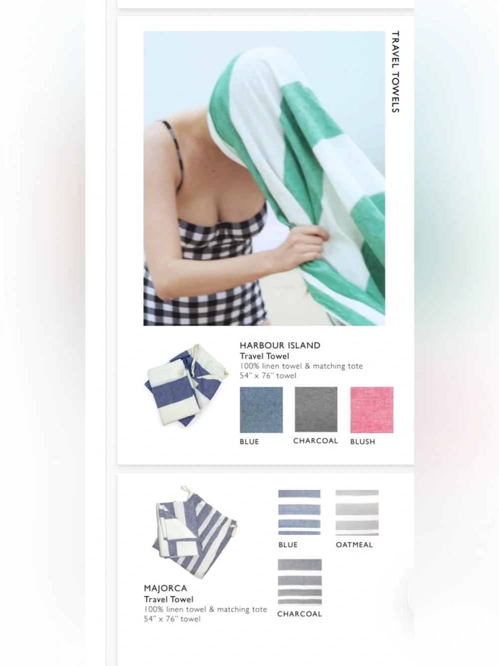 Charcoal Stripe Travel Towel by hedgehouse